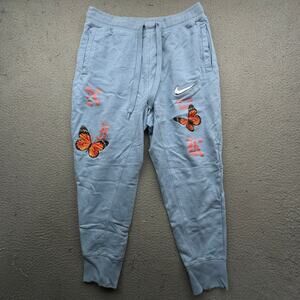 Nike Jogger Sweatpants Mens Small Blue Butterfly Graphic Drawstring DZ3050-472